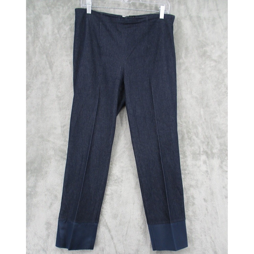 Joeffer Caoc Pants Womens 8 Straight Leg Ankle Stretch Casual‎ Classic Zip Navy